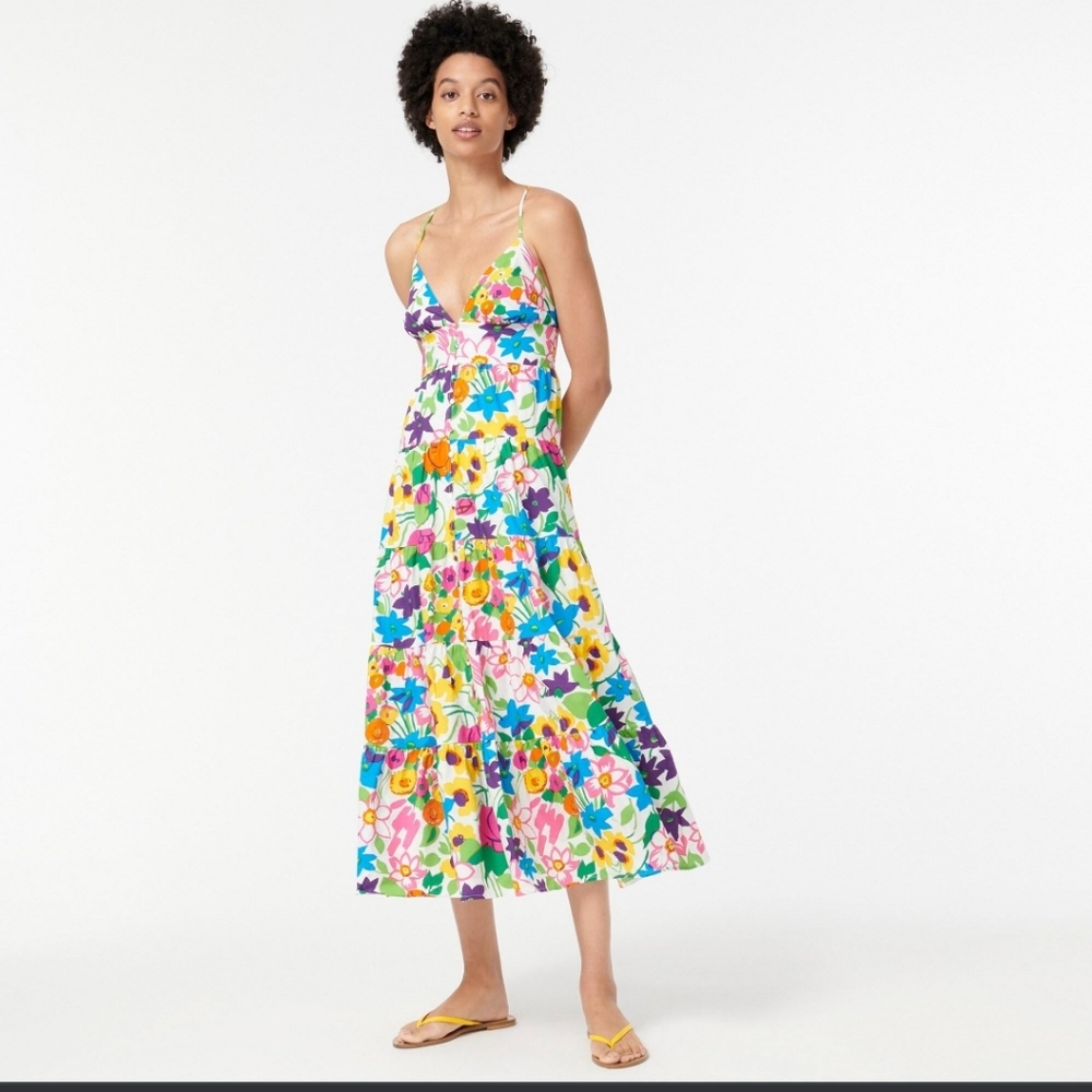 J.CrewWomen's Cotton-poplin Button-up Dress In Vibrant Garden